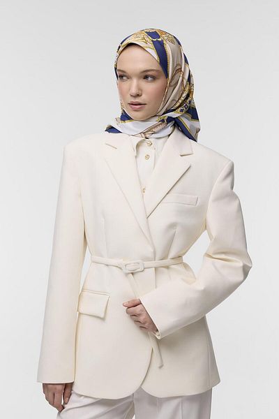 Qef Martin Patterned Twill Silk Scarf