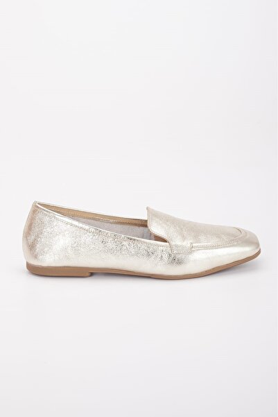 VİNİCCİ AYAKKABI Khaki?Ki? Leather? Gold Color Casual Shoes