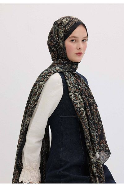 Fresh Μαύρο σάλι με σχέδιο Irene