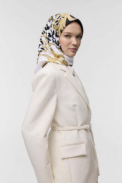 Qef Silk Patterned Twill Neris Scarf