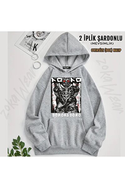 ZOKAWEAR Dorohedoro Character Printed Hooded Oversize Sweatshirt (2 Thread)