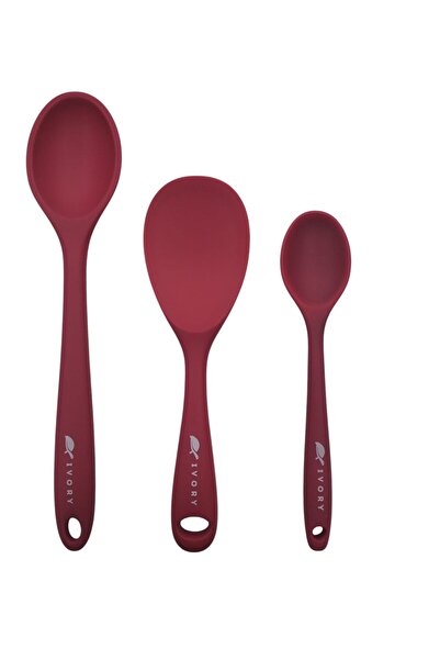 bavella طقم 3 ملاعق سيليكون صلبة ومقاومة للحرارة