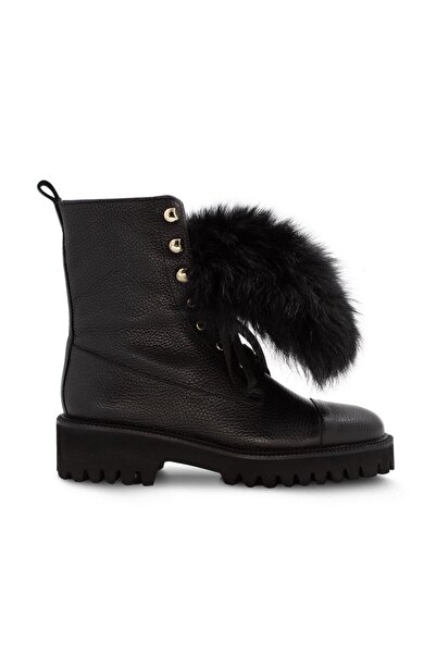 Vario Kürklü Kalın Tabanlı Kadın Bot Sıyah (BLACK) C2278
