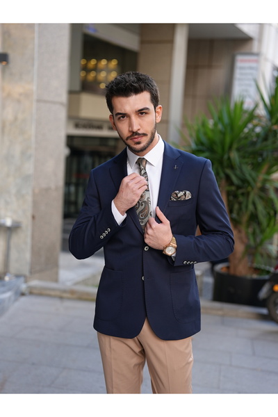 LONATOLİA Erkek Premium İtalyan Stil Slim Fit Punto Dikişli Torba Cepli Yarım...