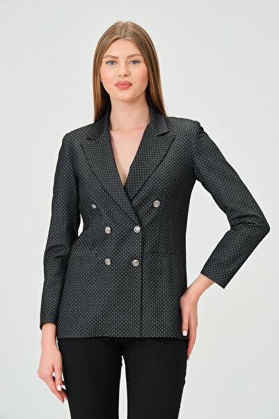 Shahiqa Desenli kumaştan Blazer Ceket