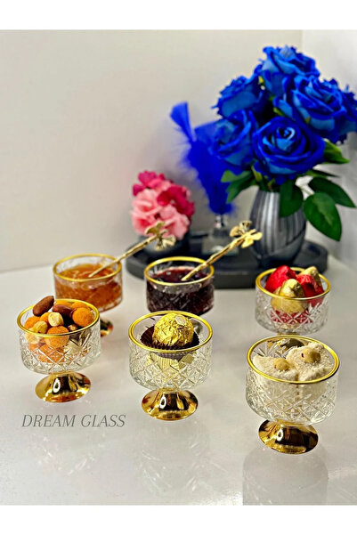 Genel Markalar GOLD AYAKLI 6 KİŞİLİK LOKUMLUK & REÇELLİK & ÇEREZLİK