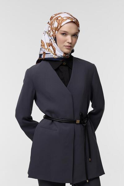 Qef Monika Patterned Twill Silk Scarf