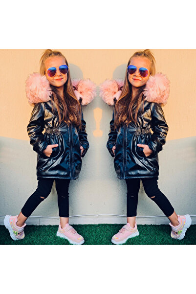 modavals KIZ ÇOCUK İTHAL KÜRKLÜ WELSOFT DERİ KABAN