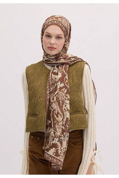 Fresh Floral Paisley Patterned Shawl - Sahara