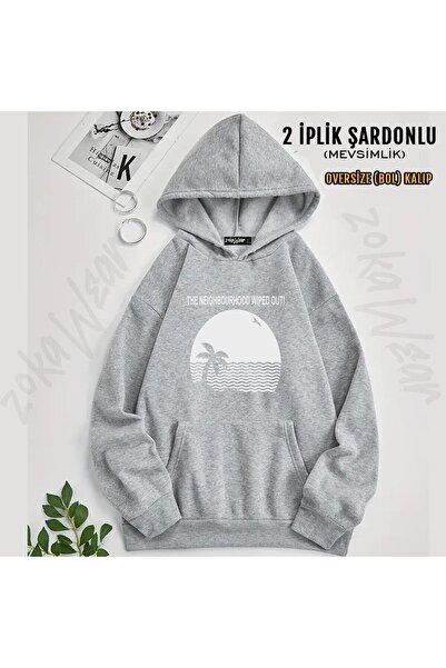 ZOKAWEAR سويت شيرت بغطاء للرأس مطبوع عليه The Neighborhood (خيطان)