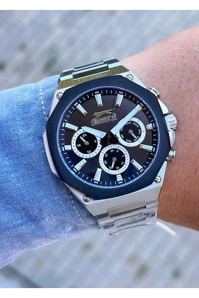Slazenger Sl.09.2322.2.01 ساعة يد رجالية ذات هيكل فولاذي وحبل فولاذي