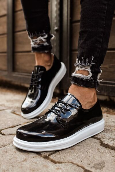 Chekich Ch003 Rbt Pelle Verniciata Classica Чоловічі черевики Чорні