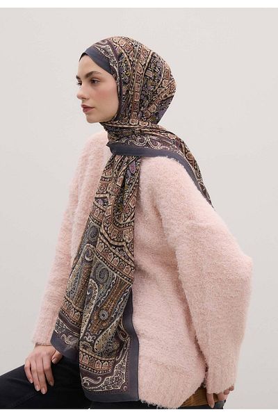 Fresh Orchid Nordic Paisley Patterned Shawl
