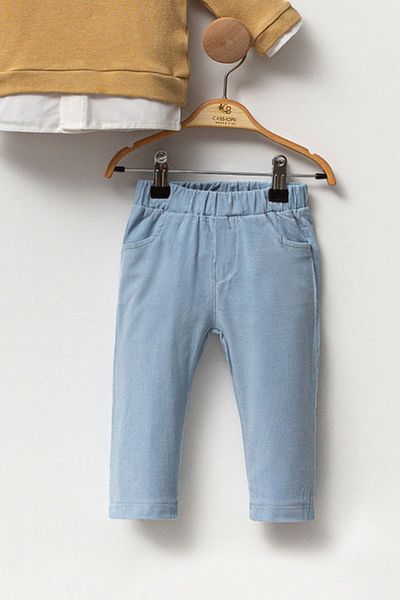 Cassiope 3-Piece Baby Boy Set with Cotton Shirt Pants and Knitwear