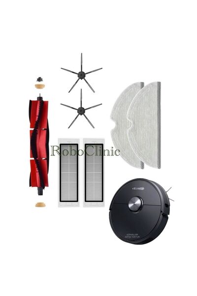 Roboclinic Set de aspirator robot Roborock S6 negru - perie principală și lat...