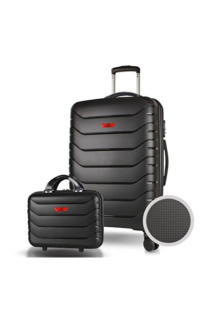 My Valice Solid PP Polipropilen Kırılmaz Makyaj ve Orta Boy Siyah 2'li Valiz ...