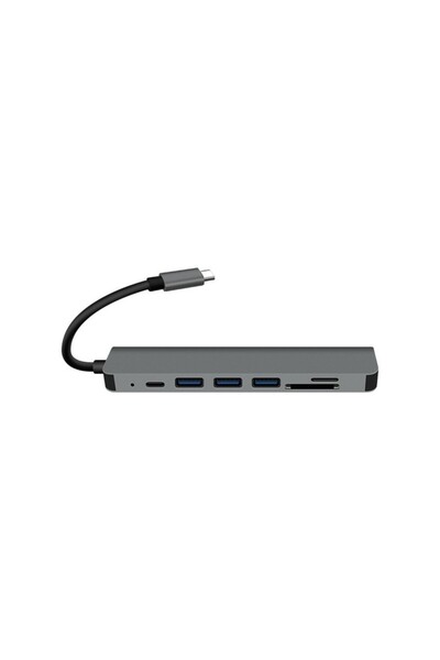 KRİZANTEM USB 7in1 USB 3.1 HDMI 4K 30HZ 2K 1080P Type-C HUB Adaptör Dönüştürü...
