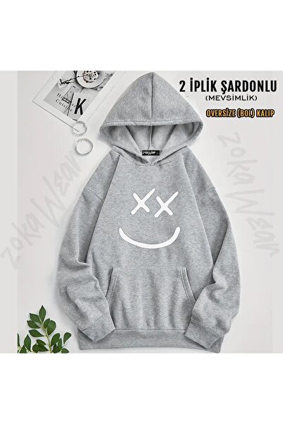 ZOKAWEAR Hanorac supradimensionat cu glugă cu imprimeu Louis Tomlinson Smiley...