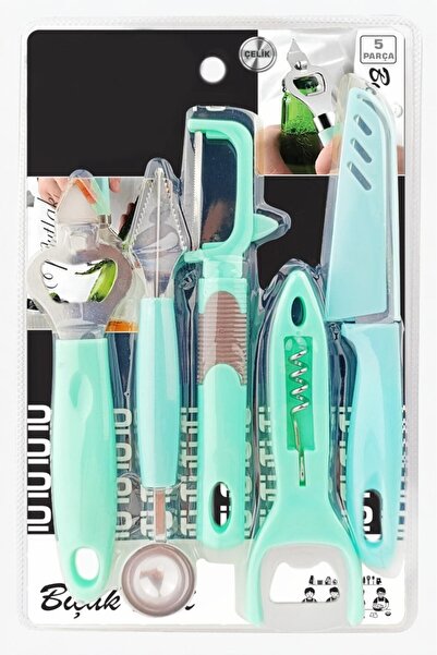 GÜZELYÜZ AVM 5 Parça Mutfak Seti Bıçak Açacak Soyacak Oyacak Seti