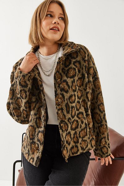 Bianco Lucci Women's Leopard Print Coat 38143 60351154