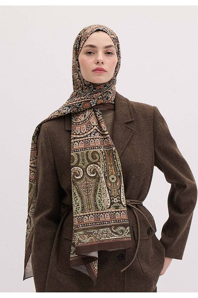 Fresh Nordic Paisley Patterned Coffee Shal