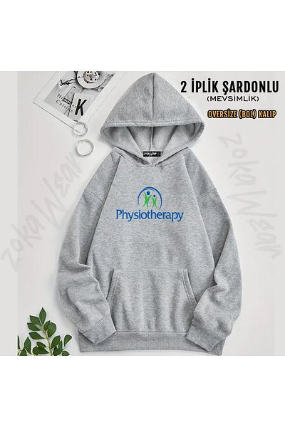 ZOKAWEAR Physiotherapist Physiotherapy Printed Hooded Oversize Sweatshirt (2 Thread)