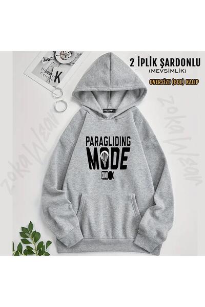 ZOKAWEAR Paragliding V2 Printed Hooded Oversize Sweatshirt (2 Thread)
