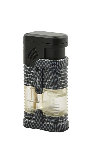 Parmida 3 Torch Pürmüz Karbon Desenli Siyah Puro Çakmağı