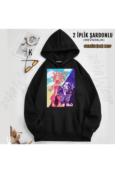 ZOKAWEAR Sundrop and Moondrop Printed Hooded Sweatshirt (2 Thread)
