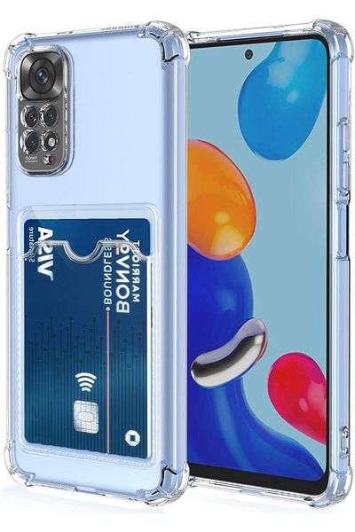 Fibaks غطاء حماية متوافق مع هاتف Xiaomi Redmi Note 11 Pro/12 Pro 4G مع حامل بطاقة حماية زاوية للكاميرا