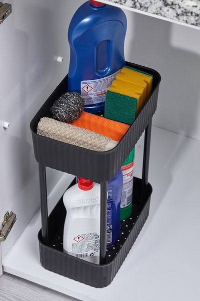HopeWay Home Easy 2-Tier Multi-Purpose Shelf Bathroom and Kitchen Organizer Organizer (Without Wheel)
