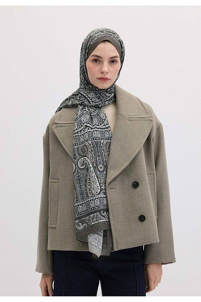Fresh Σάλι με σχέδιο NORDIC PAISLEY σε χρώμα Anthracite