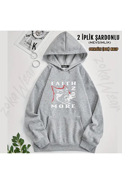 ZOKAWEAR Faith No More Printed Hooded Oversize Sweatshirt (2 Thread)