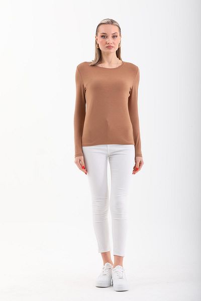 penyebizden Tricou elegant din viscoză pentru femei - arată subțire, nurcă închisă