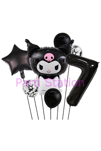 Parti Station Sanrio Black Kuromi 7 Yaş Balon Set Anime Kawaii Kuromi Konsept...