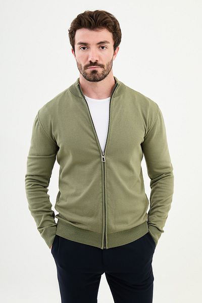 Mcr Zippered Knitted Cardigan