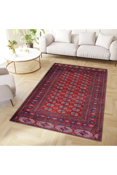 Rugs Modern Halı Συλλογή Mete με θέμα το μπορντό, με έθνικ μοτίβα σχημάτων, μ...