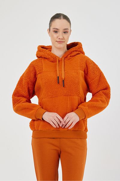 POODLE Hanorac cu glugă cu detaliu din nubuck pentru femei