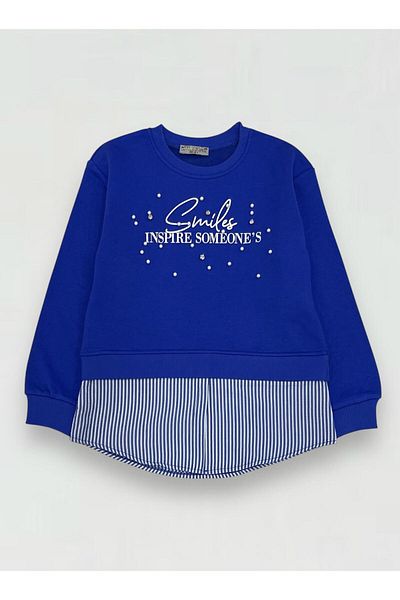 Little Star Girl's Shirt Detailed Sweatshirt