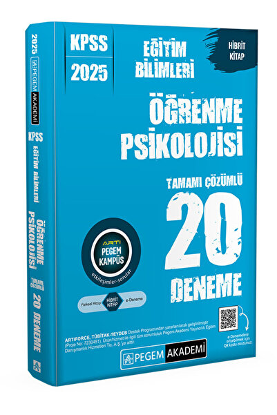 Pegem Akademi Yayıncılık 2025 KPSS Eğitim Bilimleri Öğrenme Psikolojisi 20 De...