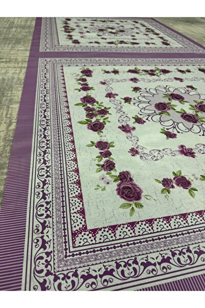 zeyrek tekstil Kaymaz Elyaflı Pvc Dertsiz Silinebilir Muşamba Masa Örtüsü, Yer Sofrası 100 X 100