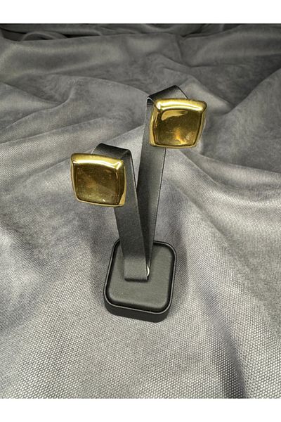 Sharley Gold Colored Stud Earring Square