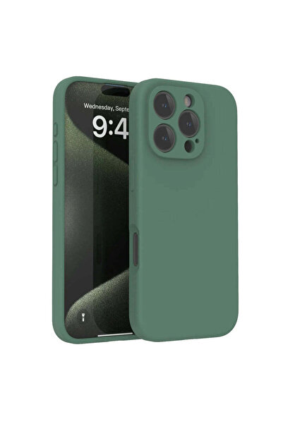 Fibaks Apple iPhone 16 Pro Max Kılıf Kadife Lansman Soft Yumuşak Liquid Silikon Kamera Korumalı Kapak