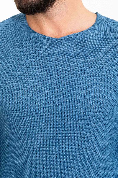 Mcr Lase Slim Fit Crew Neck بأكمام طويلة للرجال تريكو نيلي - 11155.18y