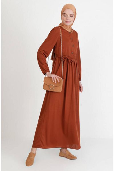 sefamerve Φόρεμα Tan Belted - 7979-01