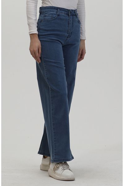 sefamerve Pantaloni blugi Palazzo 2929-04 Denim Blue