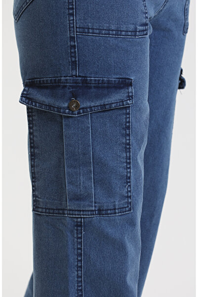 sefamerve Kargo Cep Kot Pantolon 2828-03 Kot Mavi