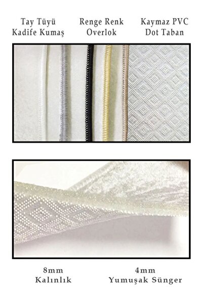 Artızon Gold Decorative Modern Design Non-Slip Base Washable Set Set Bath Mat 50X60-60X90 cm