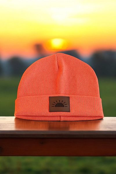 Frelida Baby & Kids Orange Camisole Ribbed Baby Kids Beanie