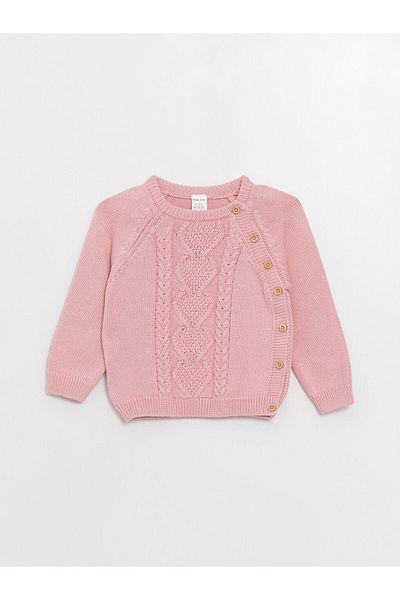 LC Waikiki Crew Neck, hosszú ujjú Basic Baby Girl kötött pulóver és nadrág szett 2 részes